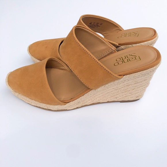 Franco Sarto Shoes - Franco Sarto Leather Espadrille Wedges - Size 9